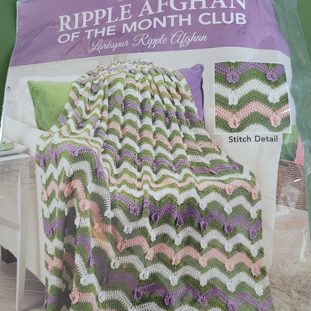 Herrschners Larkspur Ripple Afghan Crochet Kit